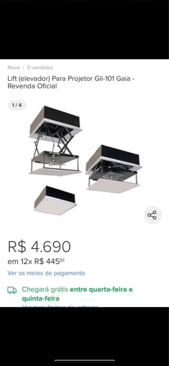 Lift (Elevador) Para Projetor Gli-101 Gaia - Revenda Oficial