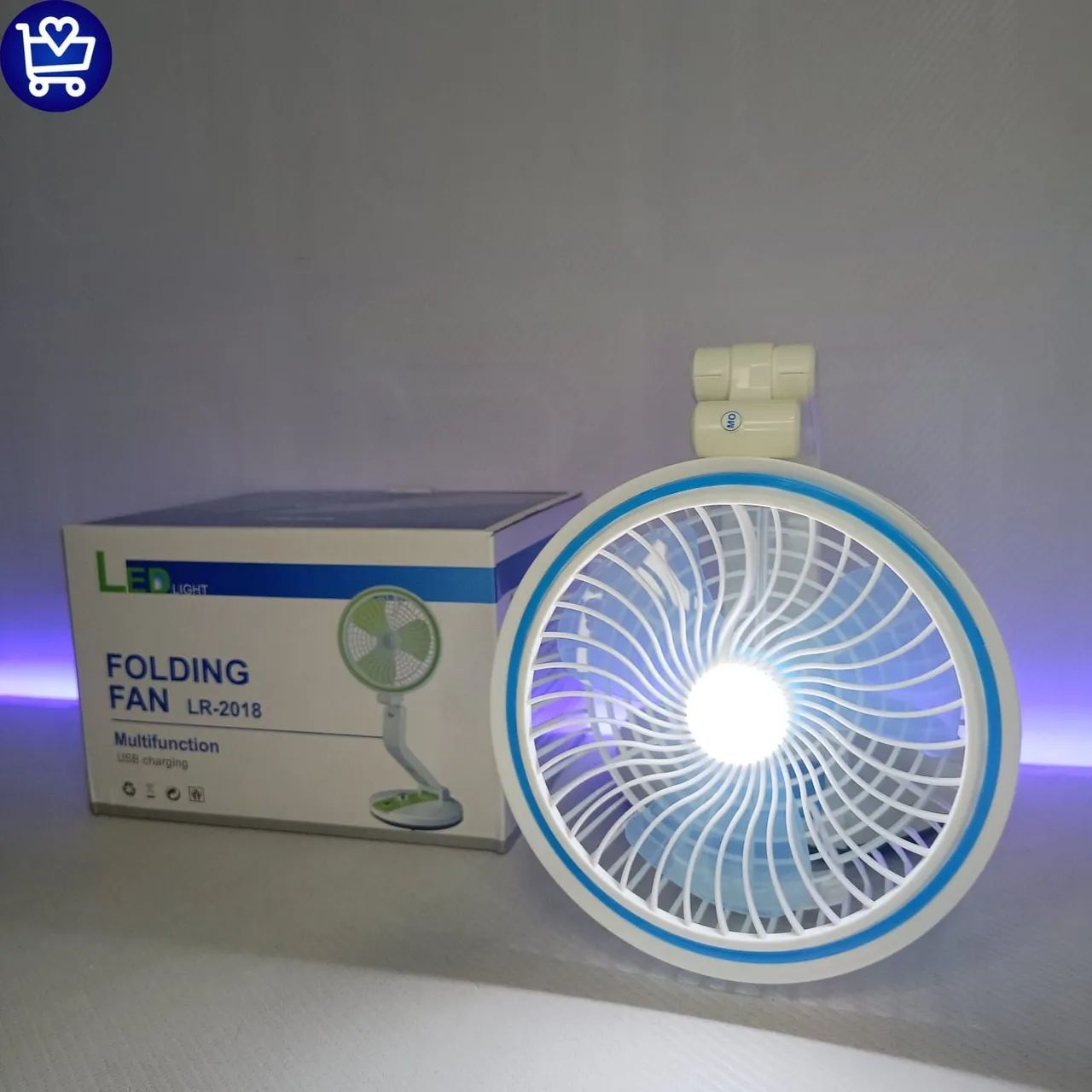 Ventilador de Mesa Dobrável com Luz LED LR-2018 - Foto 3