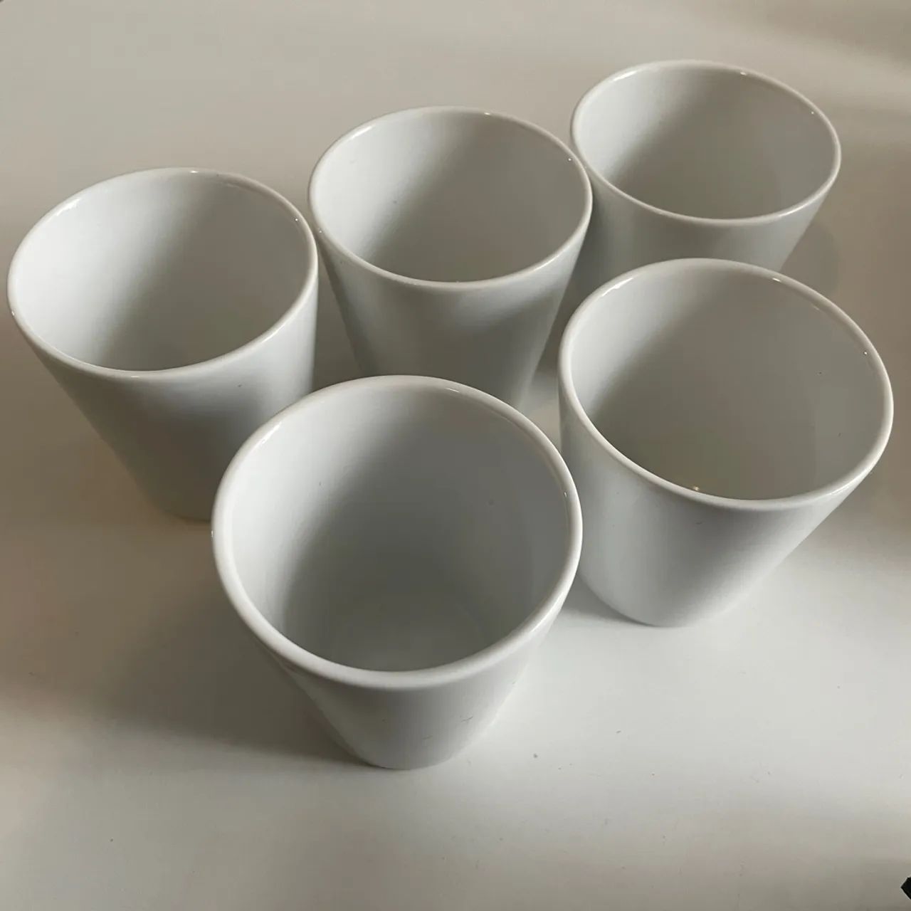 Jogo 5 copos porcelana branca Brinox Durable White 100ml
