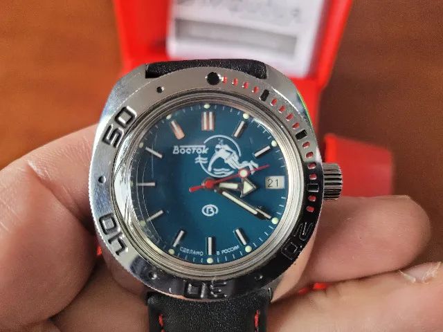 Relogio Vostok Amphibia Automático - Scuba Dude Verde (impecável Relogio Vostok Amphibia Automático - Scuba Dude Verde (impecável