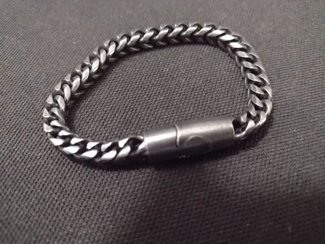 Pulseira motoqueiro, rock, aço, 19cm - Foto 3