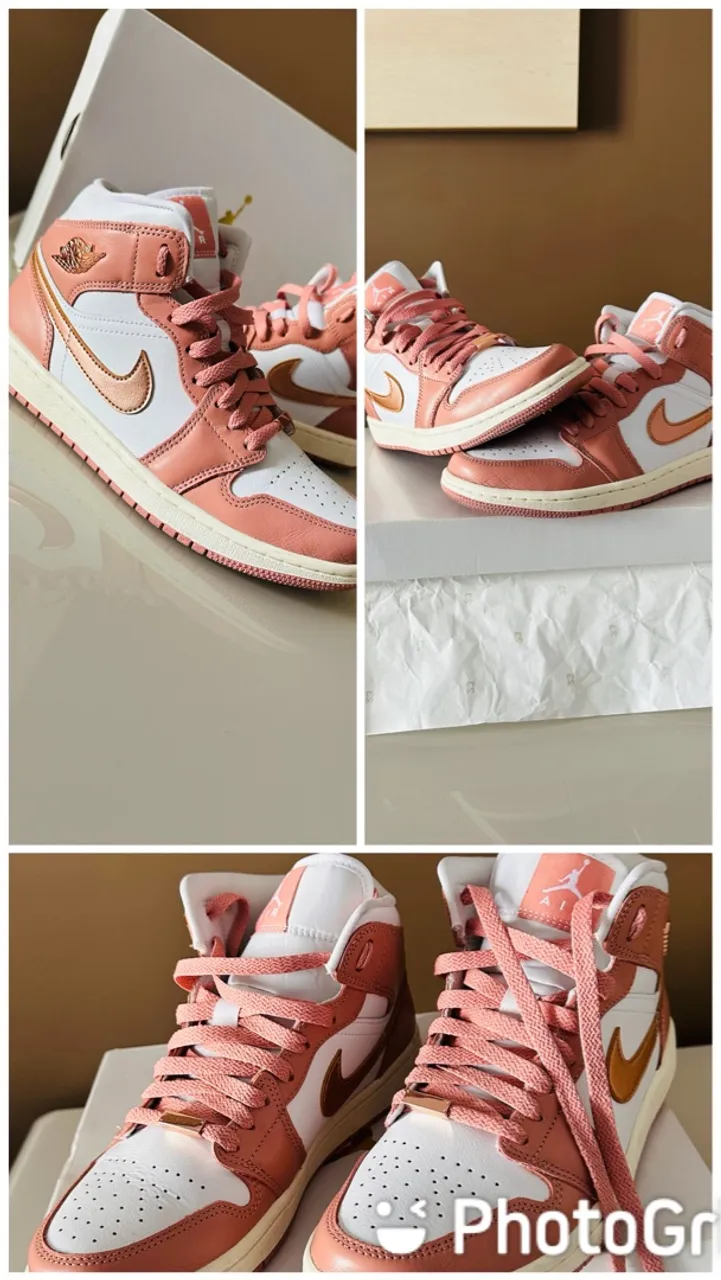 Tênis Nike Air Jordan 1 Mid - Rosa