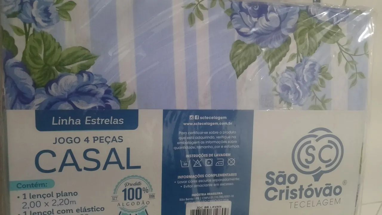 Jogo de Cama Casal 100% Algodão - Foto 2