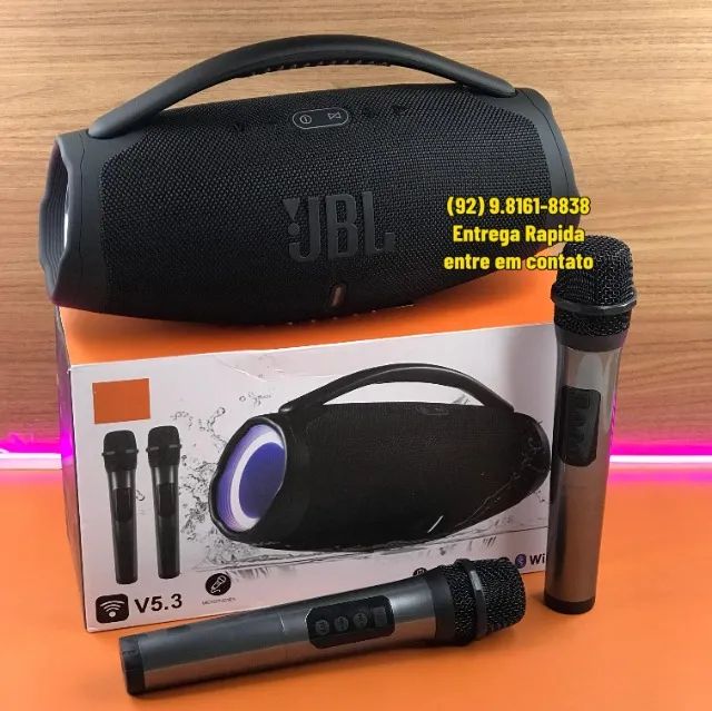 Caixa de Som Bluetooth Boombox JBL 42cm com 2 Microfones sem fio  - Foto 3