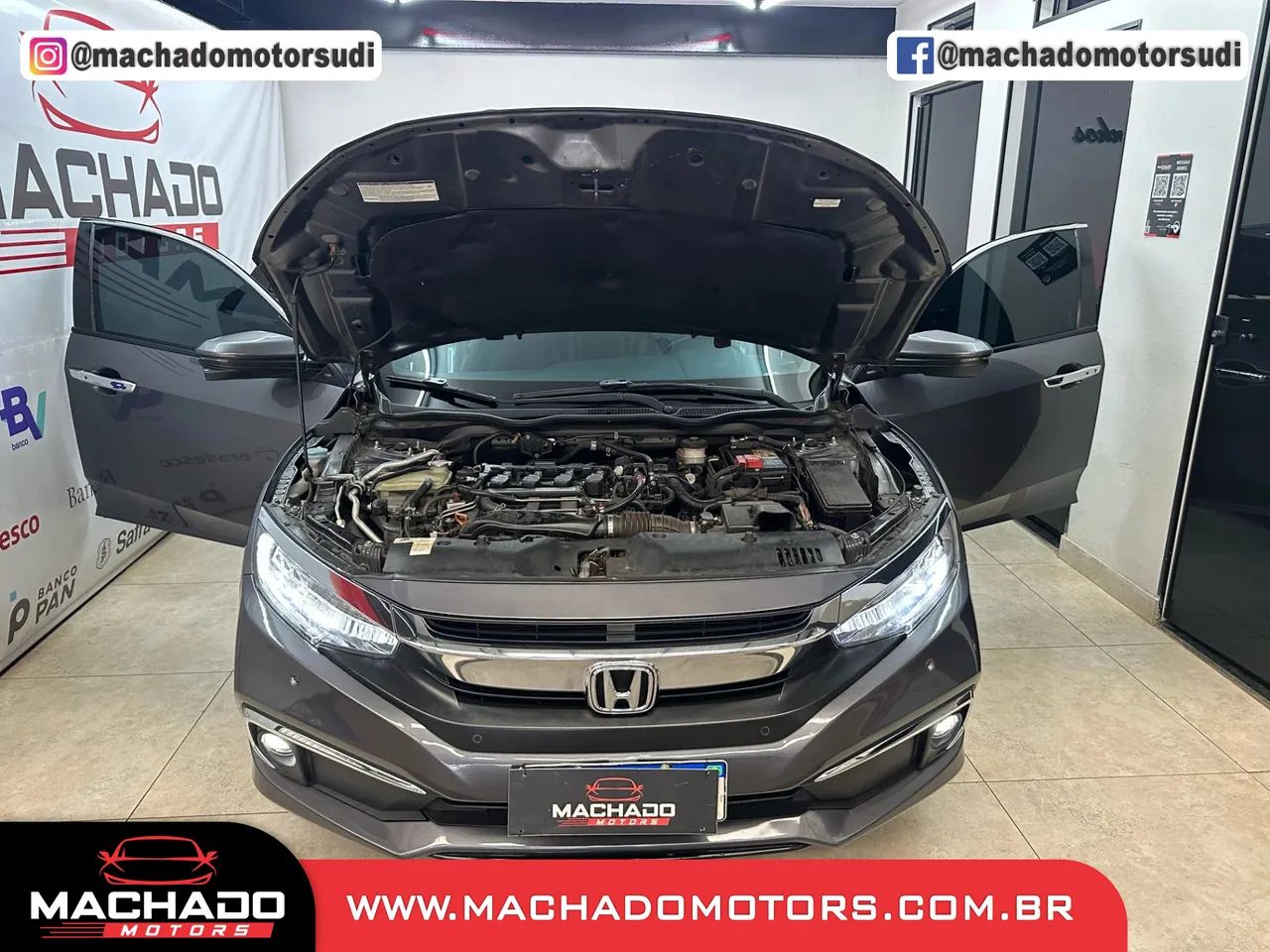 HONDA CIVIC 1.5 16V TURBO GASOLINA TOURING 4P CVT CINZA 2019 - Foto 4