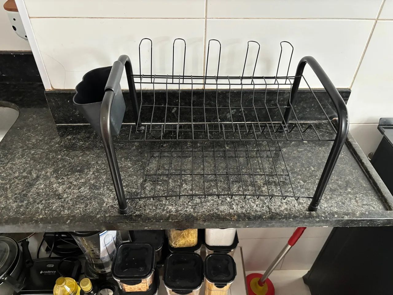 Porta Prato de Metal Preto - Duas Andares