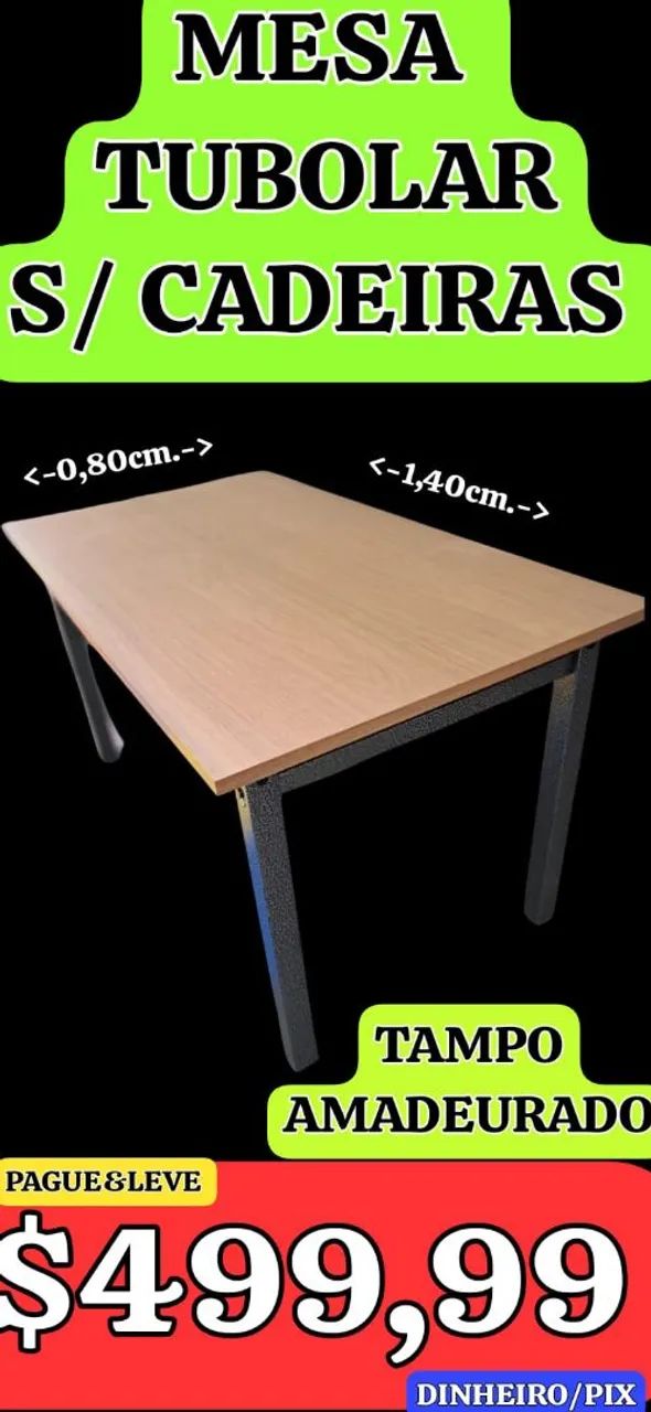 MESA SEM CADEIRAS, LEIAM:64291060332290120