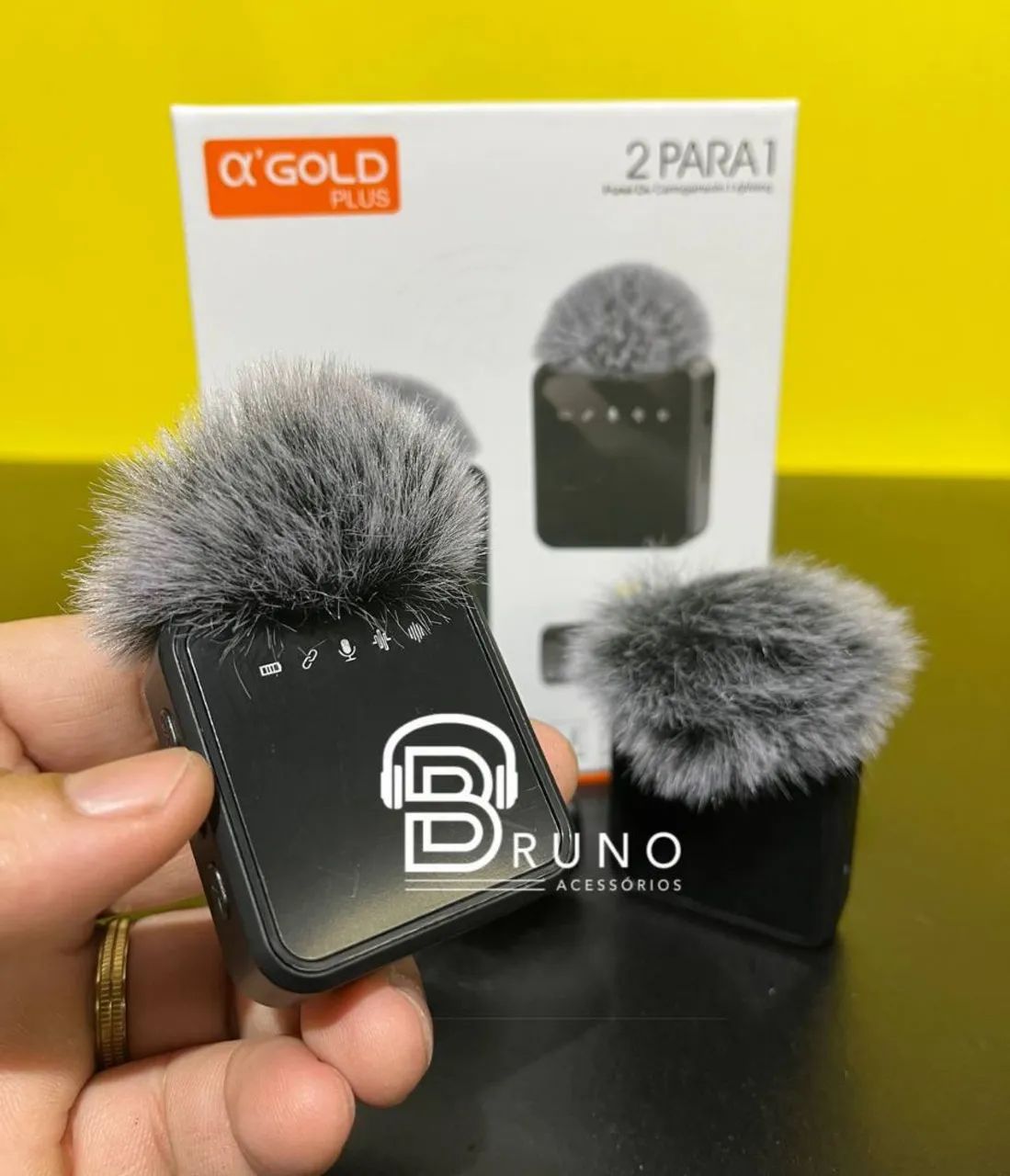 Microfone de Lapela 2 em 1 iPhone e Ipad