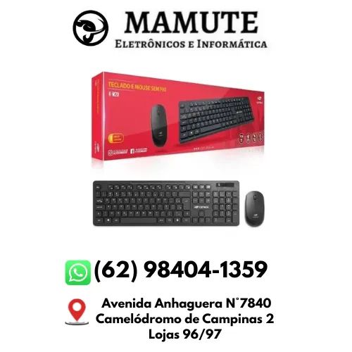 Teclado + Mouse C3tech Sem Fio Wireless Abnt2 K-w20bk
