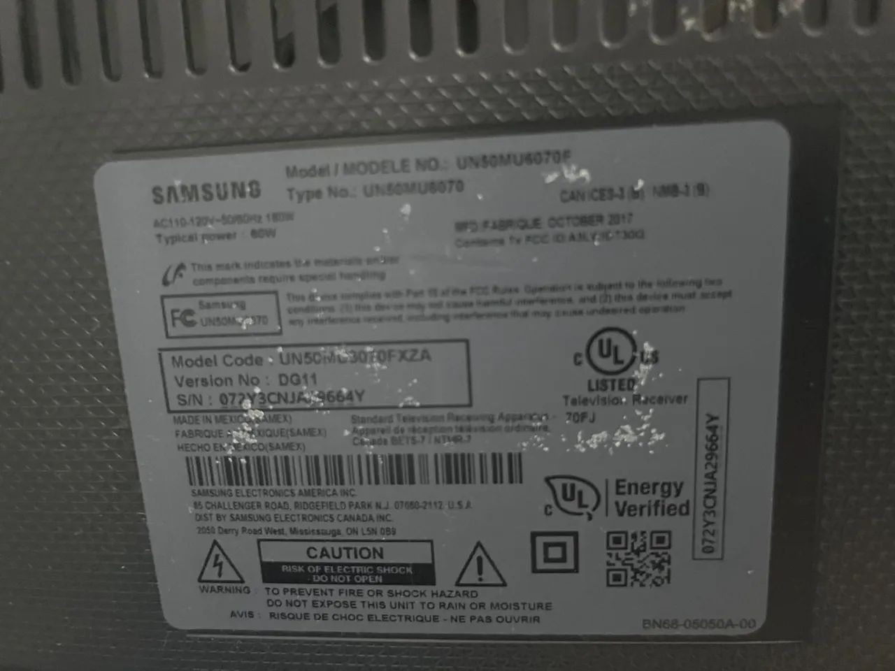 PARA PEÇAS - TV SAMSUNG 50POLEGADAS (LEIA)