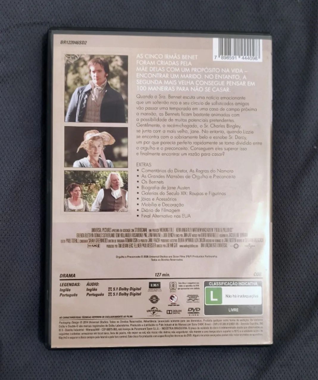 DVD Filme Orgulho & Preconceito - Romance Clássico Jane Austen (Original) - Foto 2