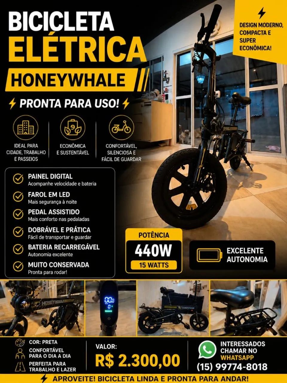 Bicicleta Elétrica Honeywhale