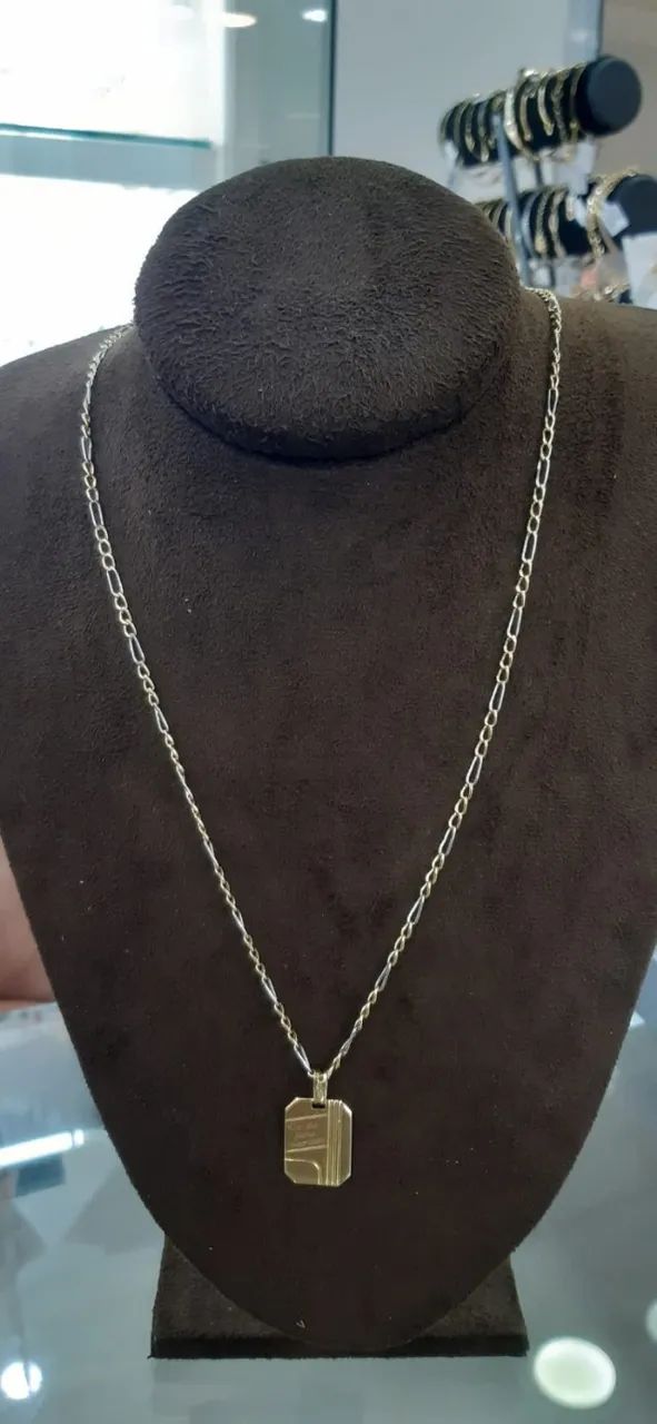 Colar em ouro 18k amarelo e branco - Foto 3
