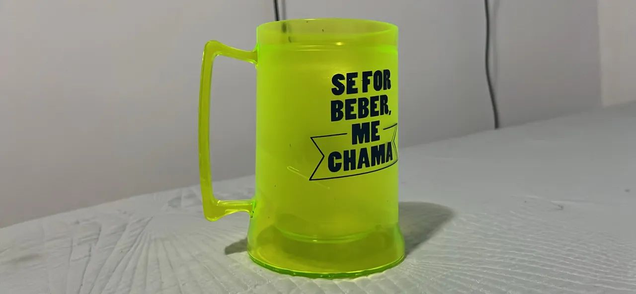 Caneca de Chope / Cerveja Acrílica Neon 500ml - "Se For Beber Me Chama" - Foto 2