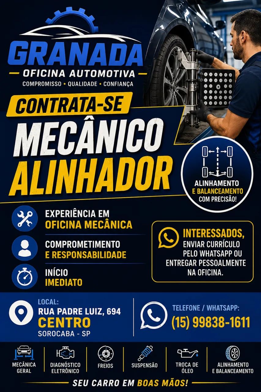 Contrata se mecânico alinhador 