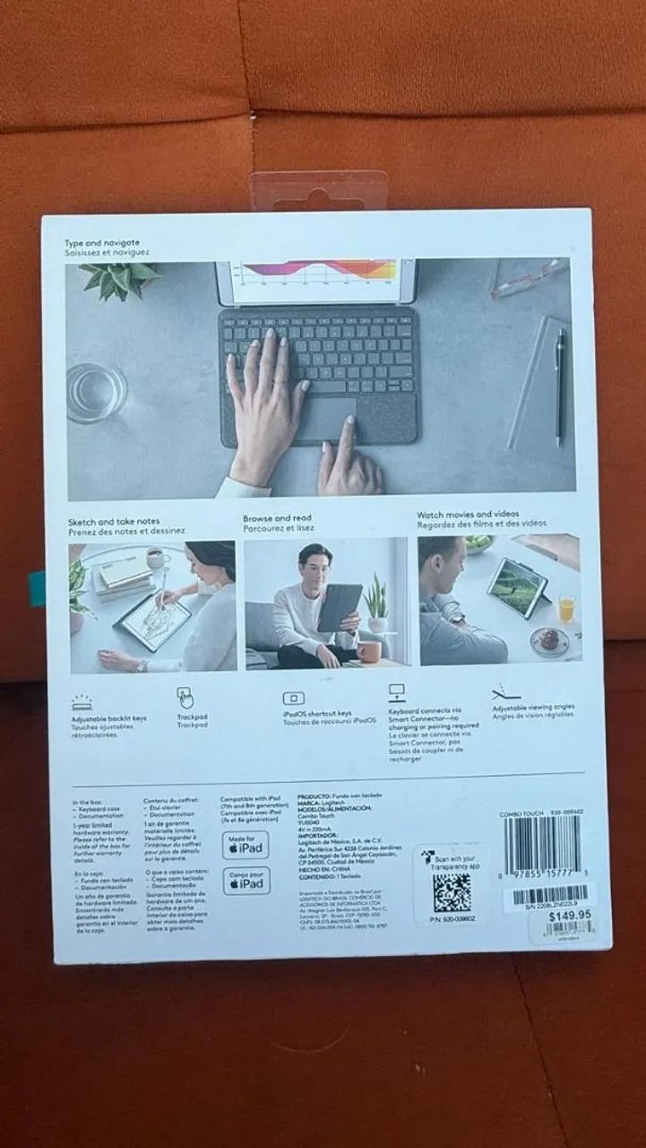 LOGITECH Combo Touch Capa teclado para IPAD (7, 8, 9 geração) - Foto 5