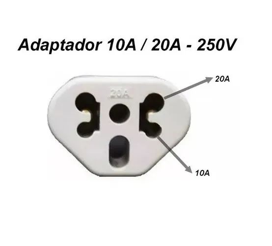 Plug Adaptador de Tomada Universal 10A + 20A - Foto 4