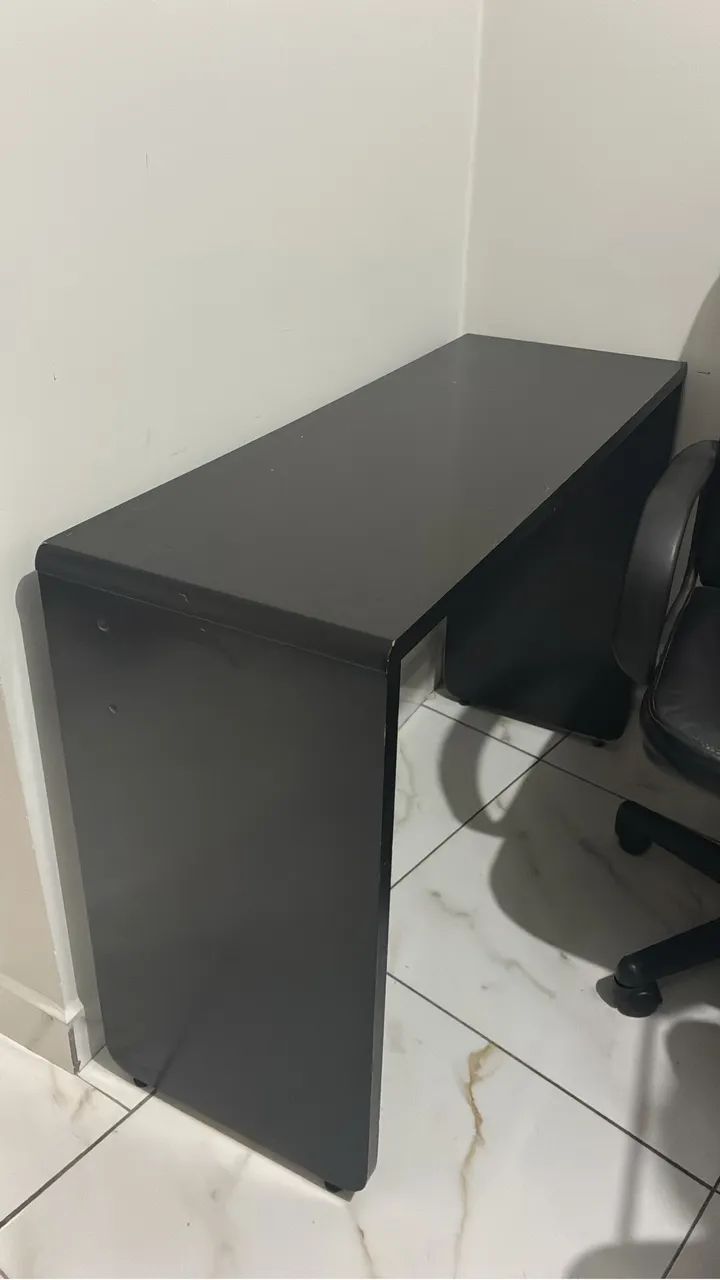 MESA PARA ESCRITÓRIO QUARTO PRETA 