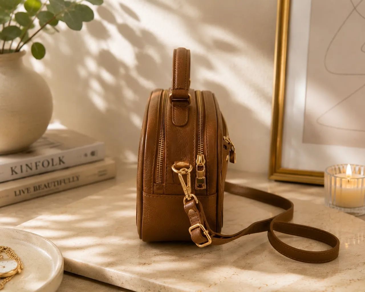 Bolsa de Couro Estilo Baú  - Foto 4
