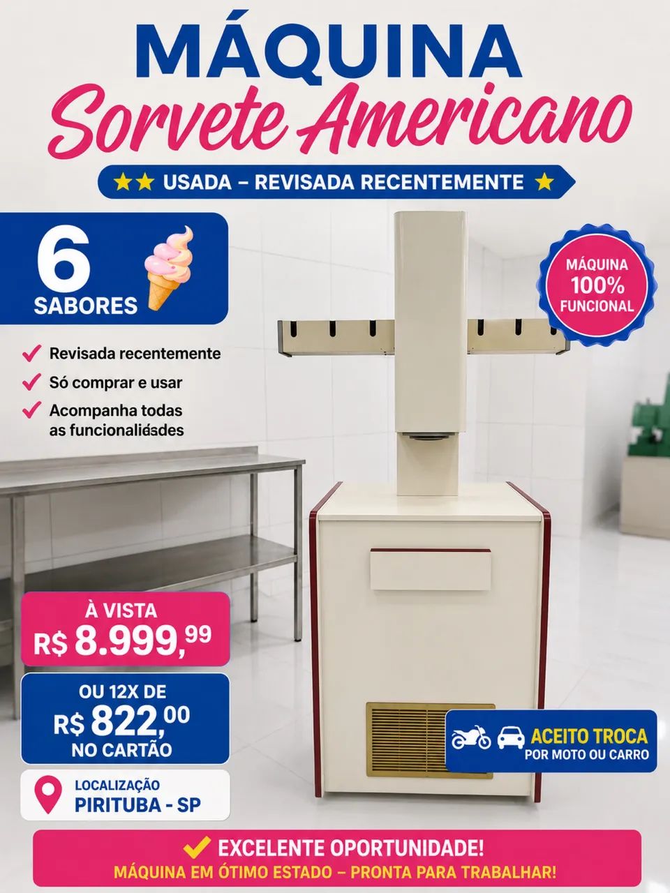 Máquina sorvete americano 
