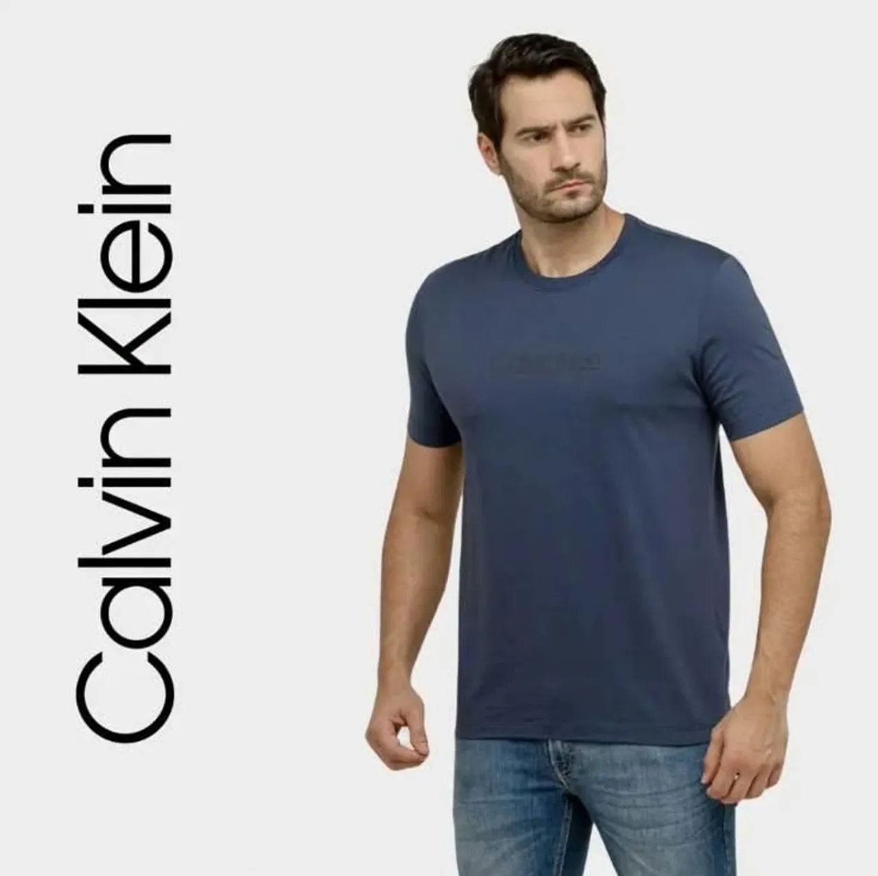 Camiseta Calvin Klein Azul Tam G - Foto 2