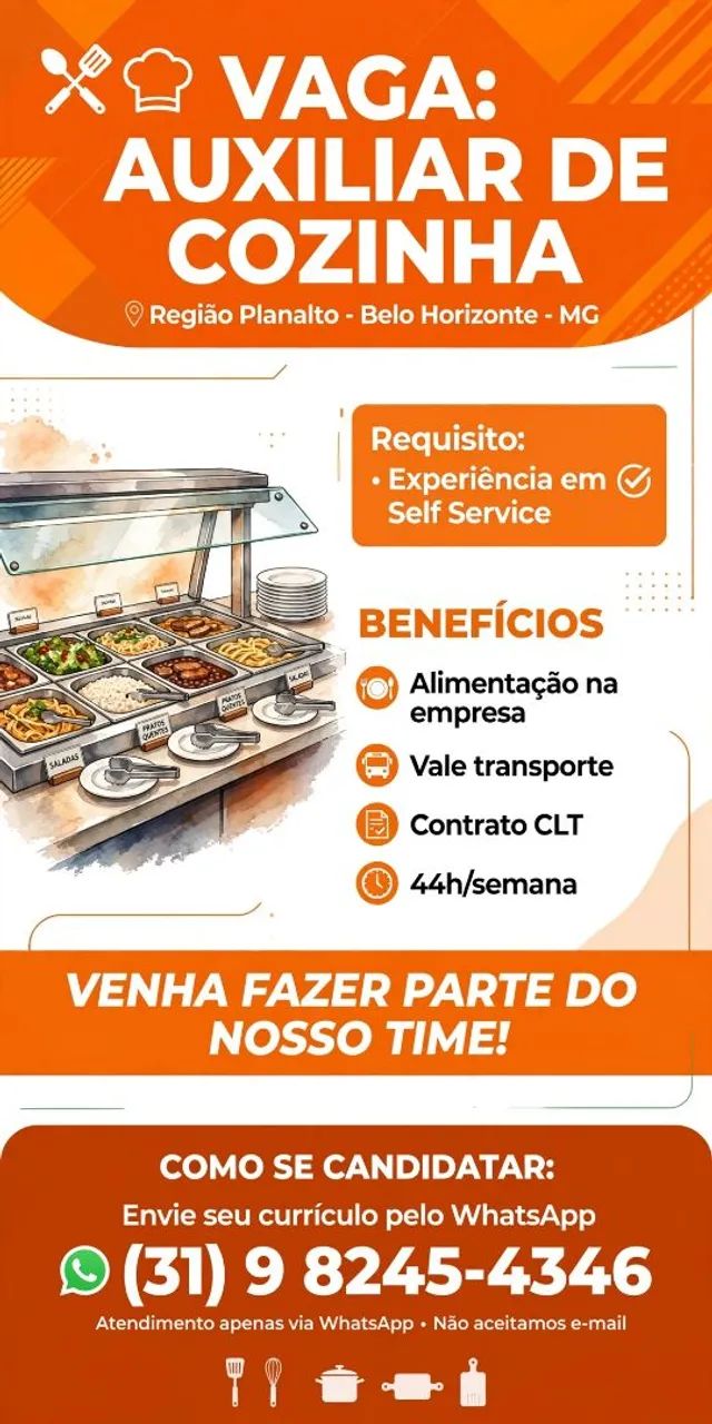 Contrata-se Auxiliar de Cozinha 