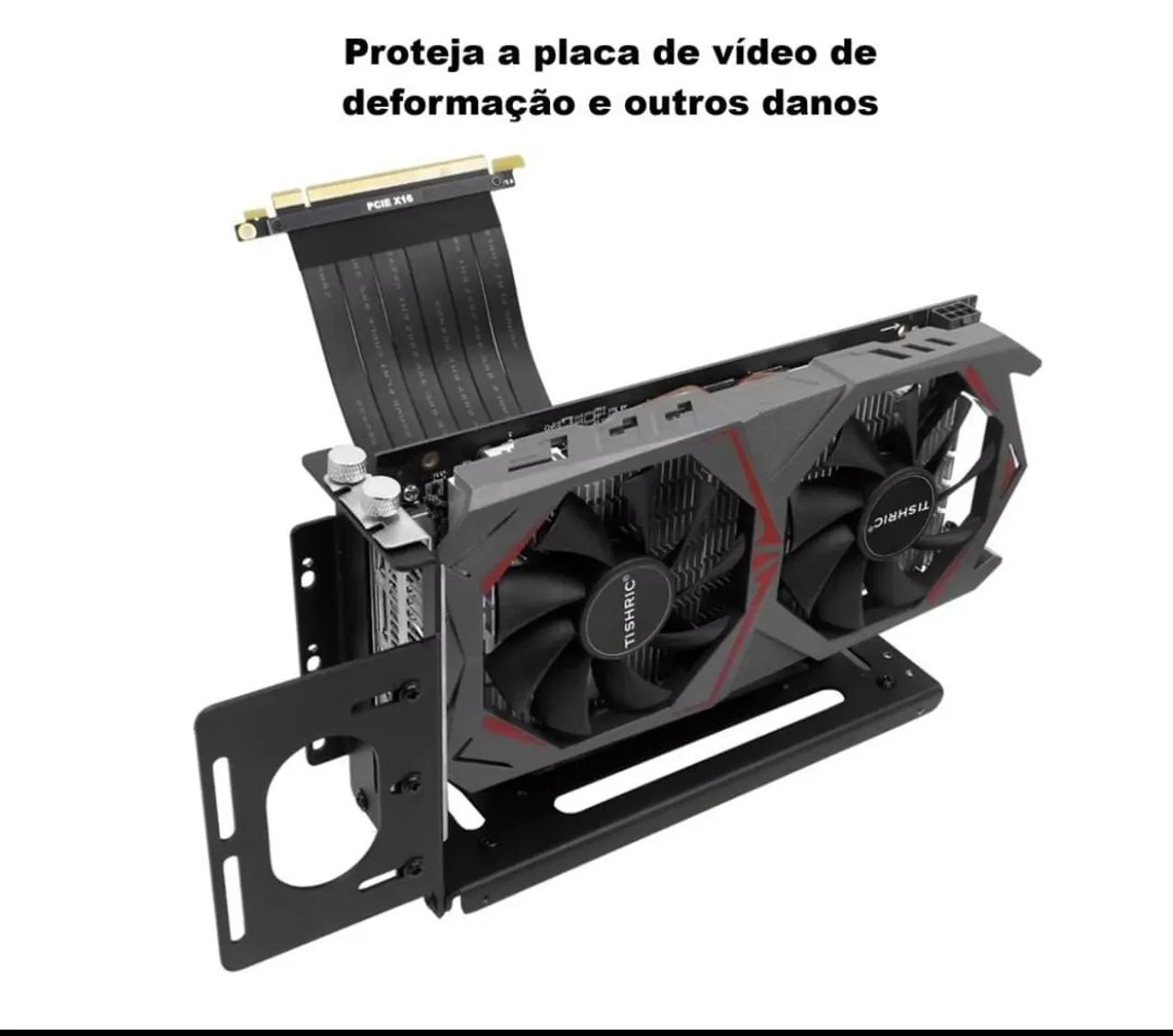 Suporte placa de vídeo vertical com cabo - Foto 4