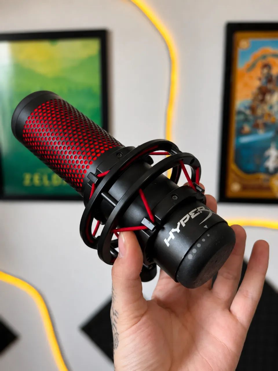 HyperX QuadCast Microfone Condensador USB LED Vermelho - Foto 5