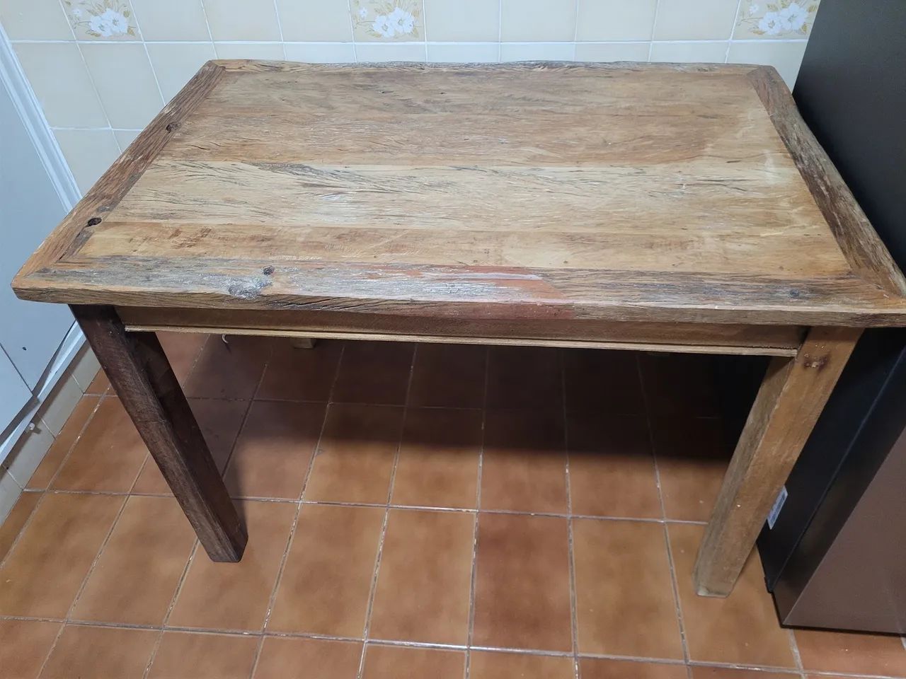 Mesa de madeira de demolição 0,8x1,20m - Foto 3