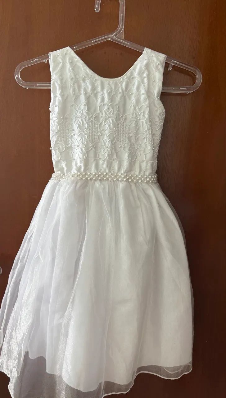 Vestido branco  infantil ABC 