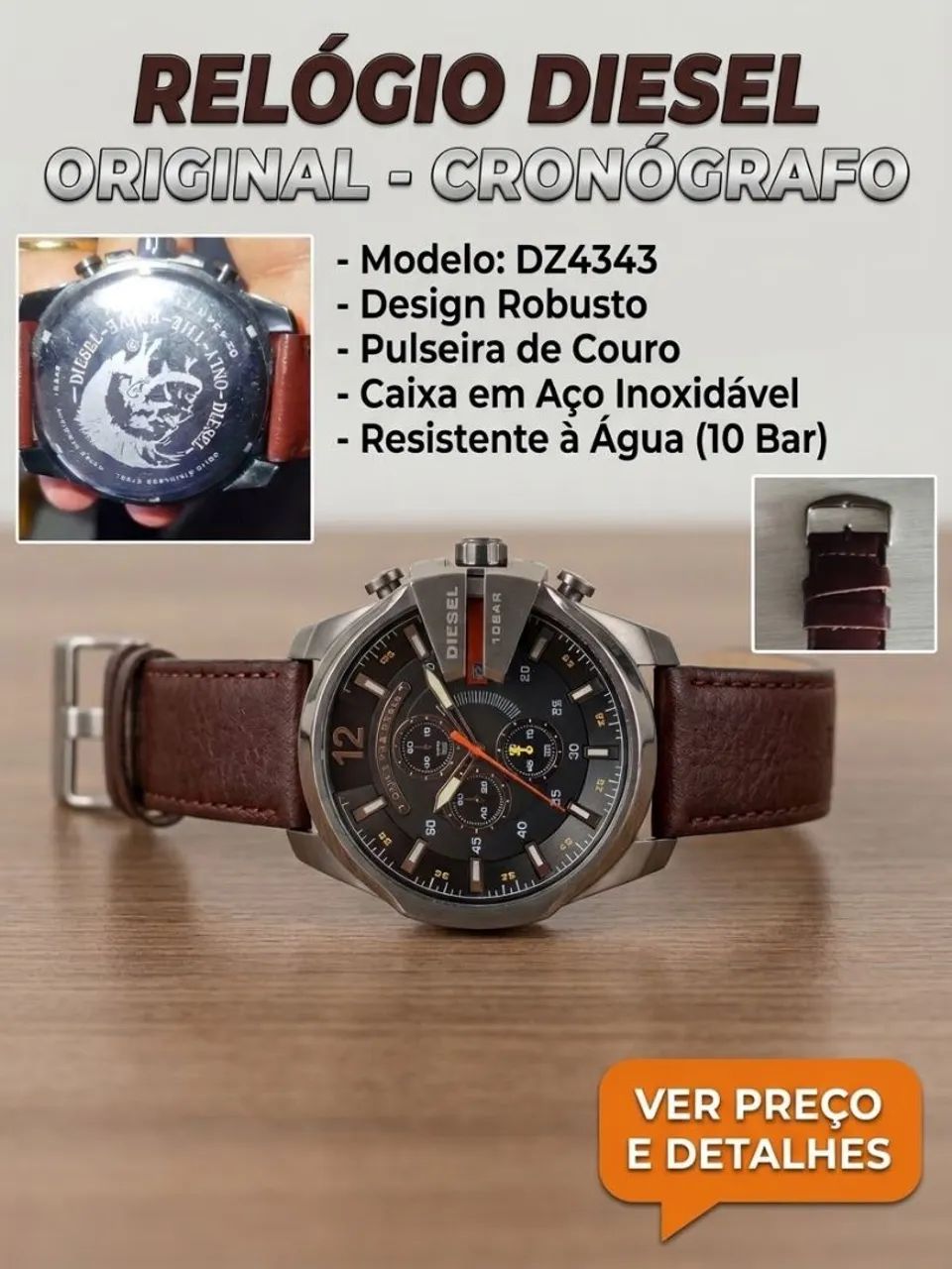 RELÓGIO DIESEL ORIGINAL/Cronógrafo 