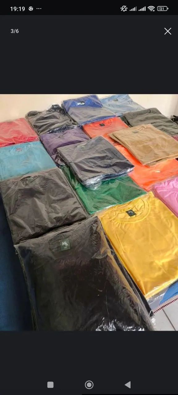 Kit 60 Camisas Lisas de Poliéster - Foto 4
