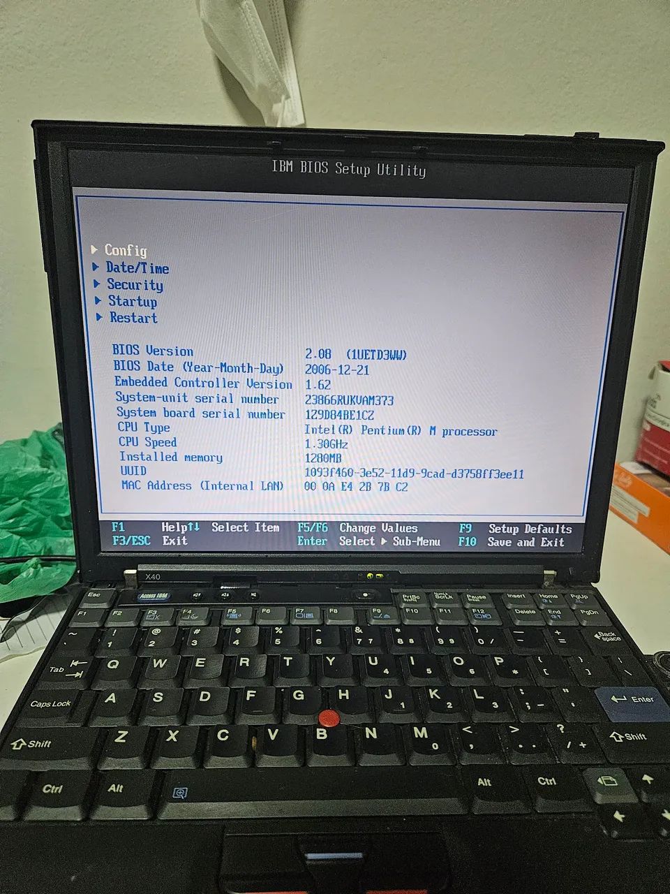 Notebook IBM ThinkPad x40 vintage