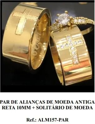 Alianças de Moeda Antiga Garantia Eterna - Foto 5