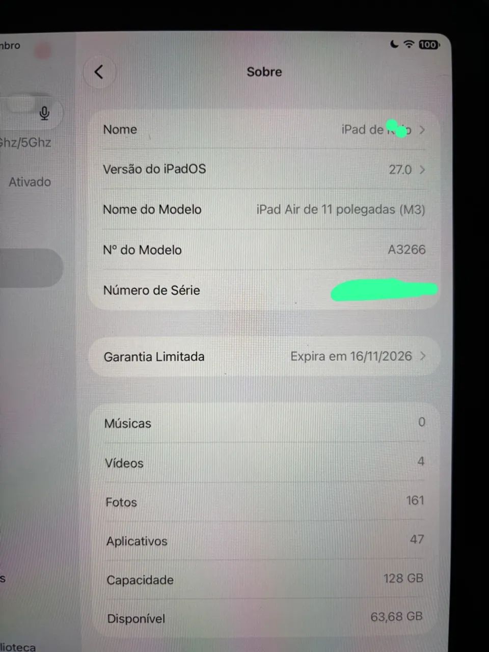 IPAD AIR M3 7º Geração - 128GB - 11 polegadas - Na Garantia. - Foto 5