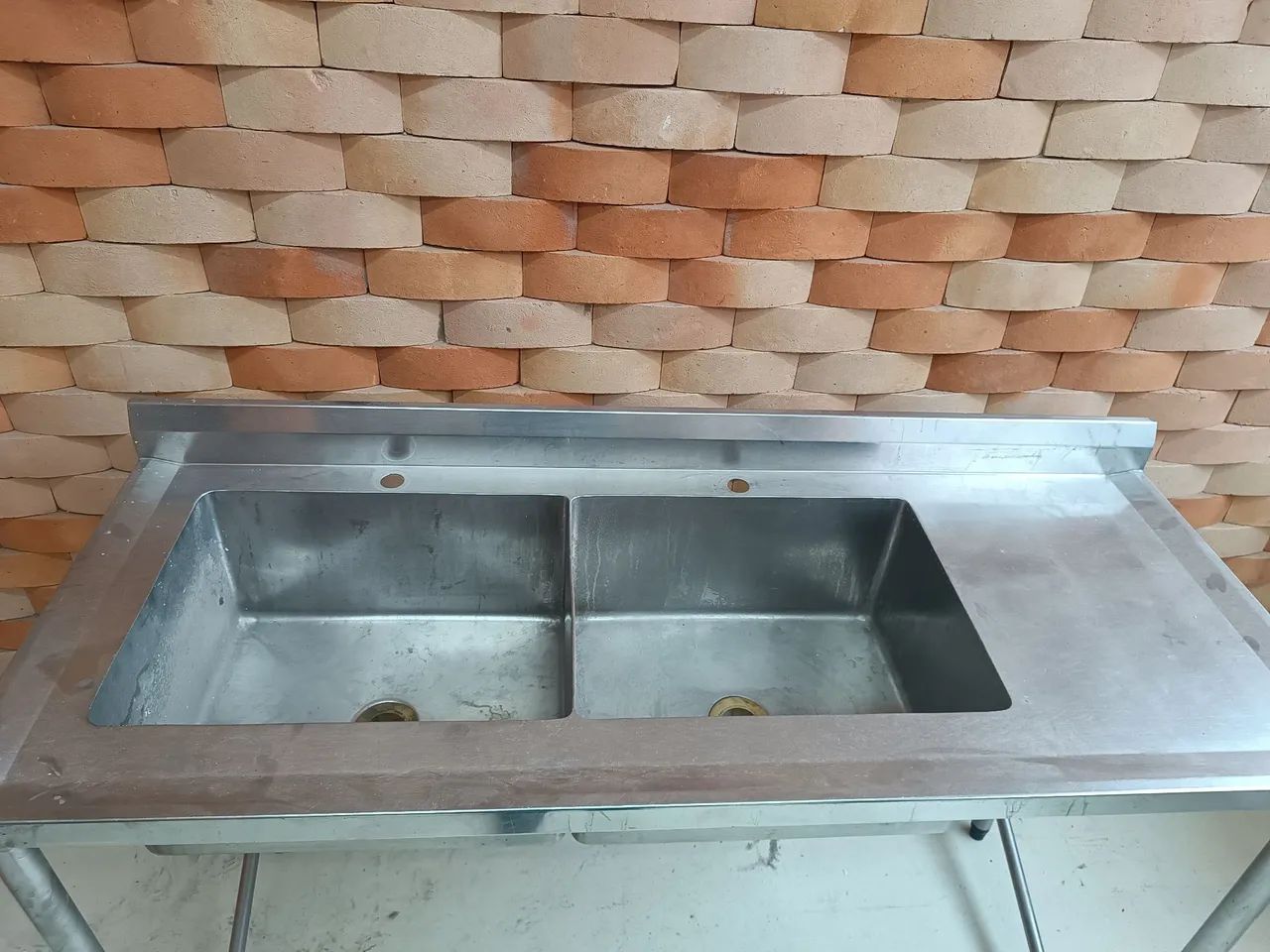 Pia industrial em aço inox com duas cubas - Foto 3