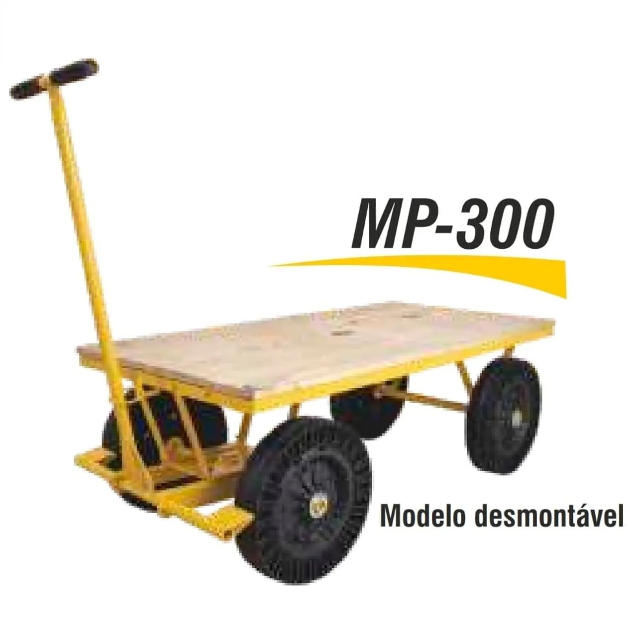 Carrinho de plataforma 600kg reforçado madeira e aço pronta entreg - Foto 2
