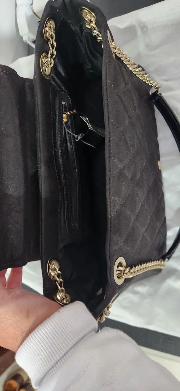Bolsa arezzo preta camurça  - Foto 5