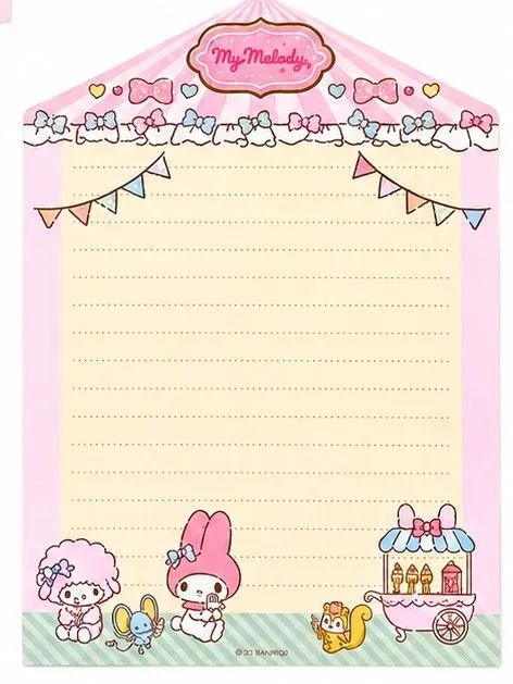 Kit Papel de Carta Sanrio My Melody Importado - Foto 3