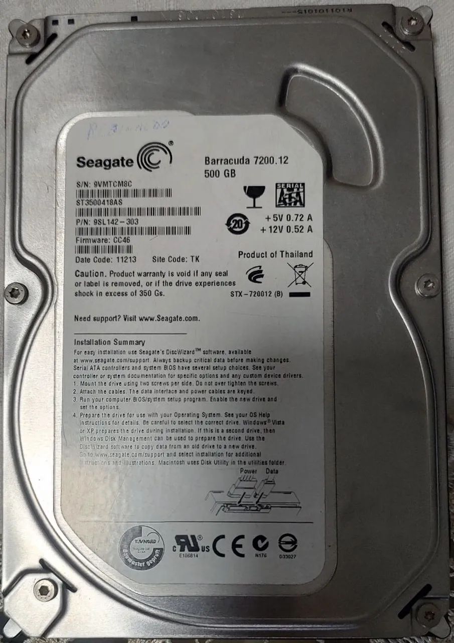 HD 500 GB Seagate Barracuda