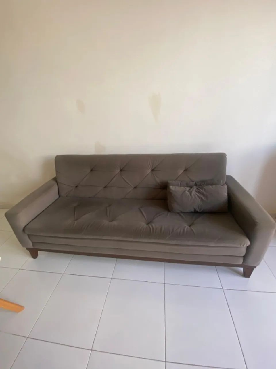 Sofá 3 Lugares Nevada I Suede Cinza - Foto 3