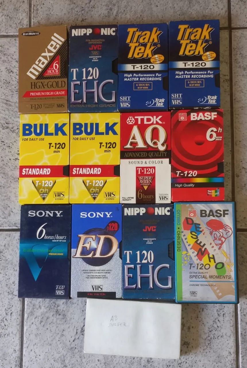 01 fitas VHS para regravar fitas vídeo Cassete televisão tv filme programa de tv uso
