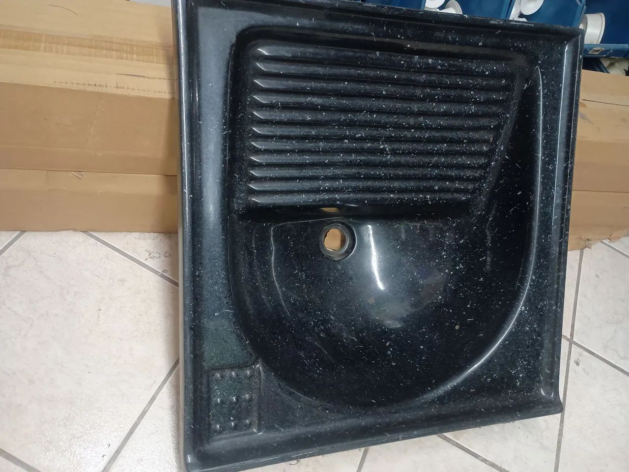 Tanque em mármore sintético preto muito Top. Sua casae lavanderia merece o melhor  - Foto 3