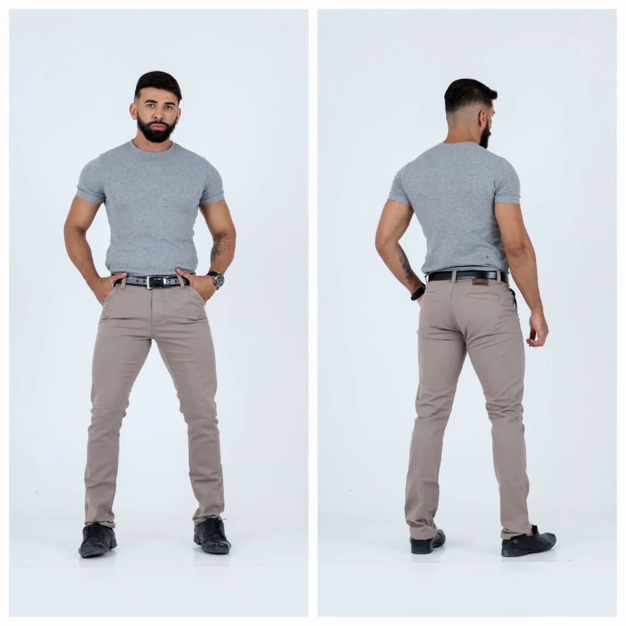 Calça brim sarja lycra masculina - Foto 2