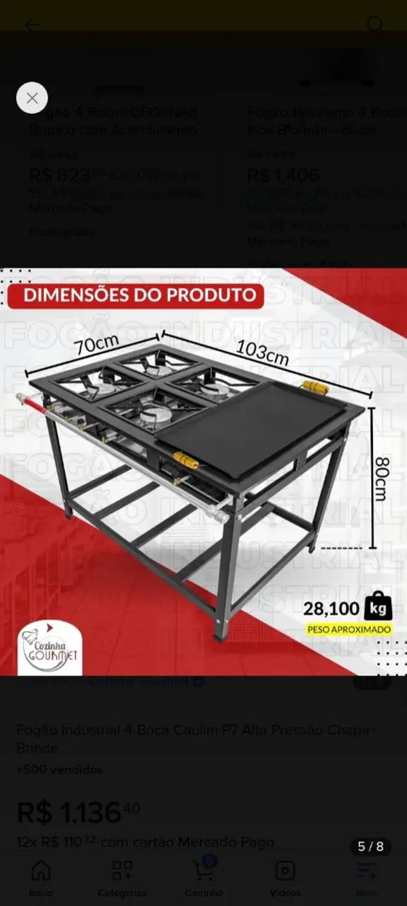 Fogão industrial com chapa - Foto 3