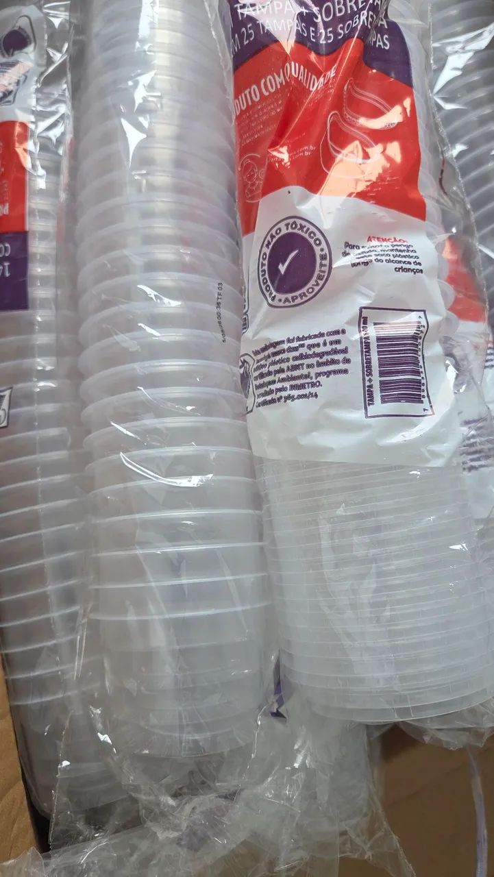 Potes com tampas de 140ml lacrados (embalagens) - Foto 3