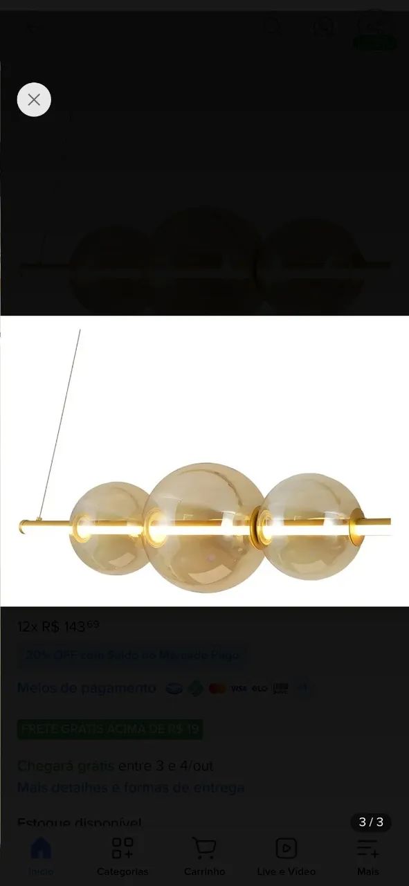 LUSTRE SKYLIGHT CURLY 1.2m - Foto 3