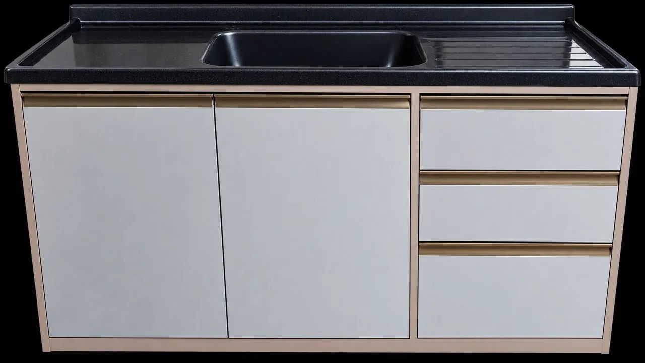 Balcao de pia 120cm com tampo marmorite - Foto 2