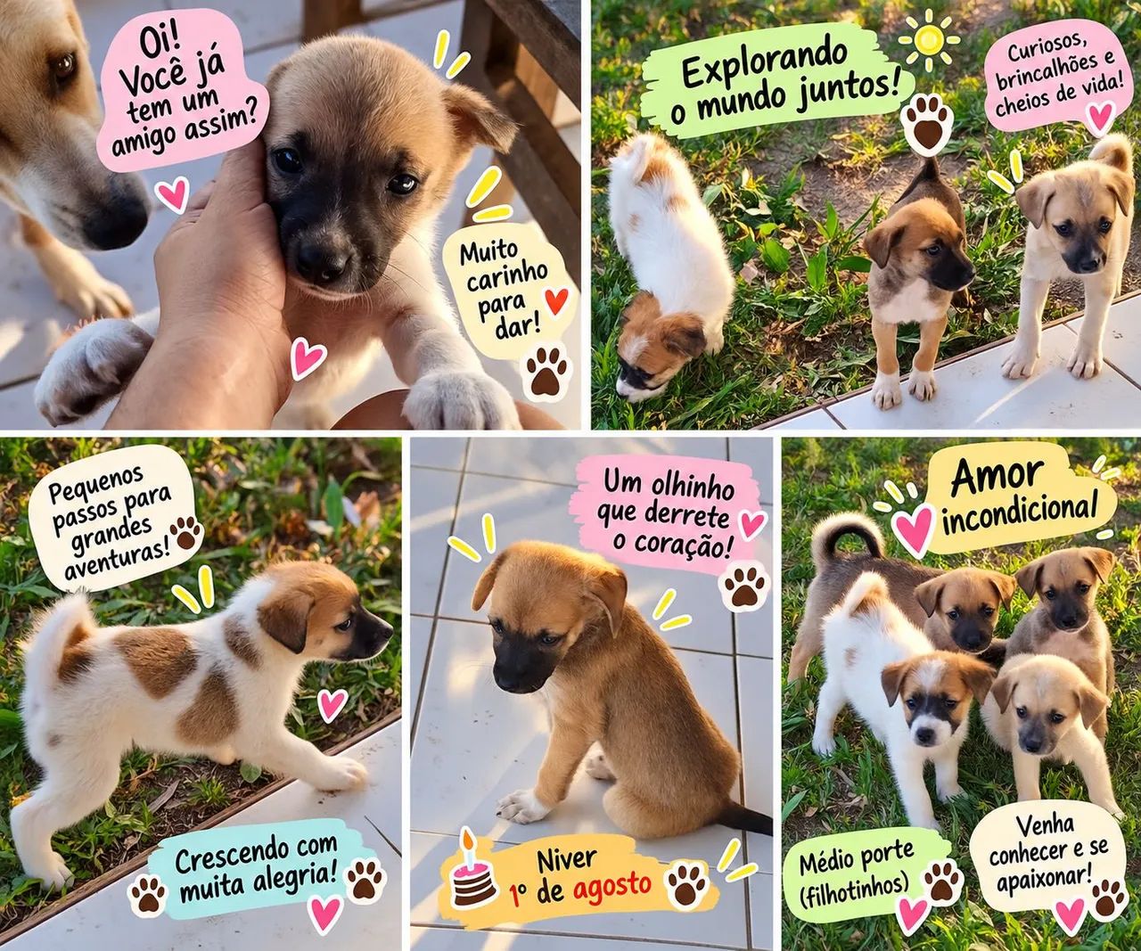 Cachorrinhos para adoção responsável 