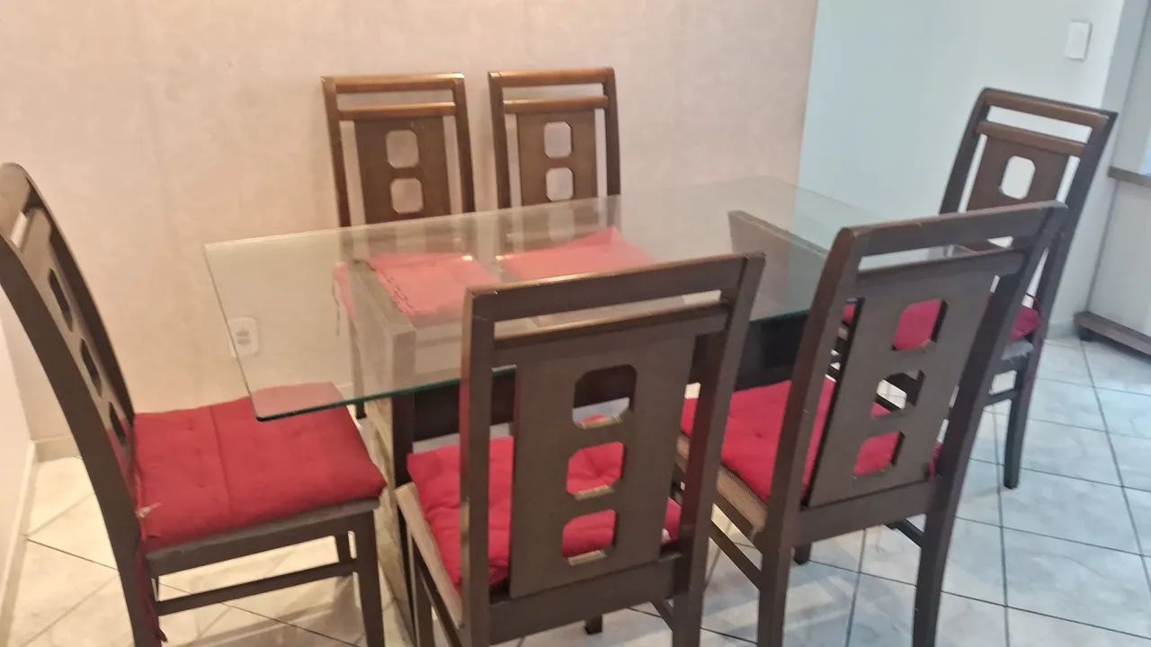 Mesa de vidro de seis cadeiras  - Foto 2